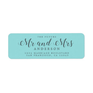 Chic Script Future Mr Mrs Wedding Return Address Label