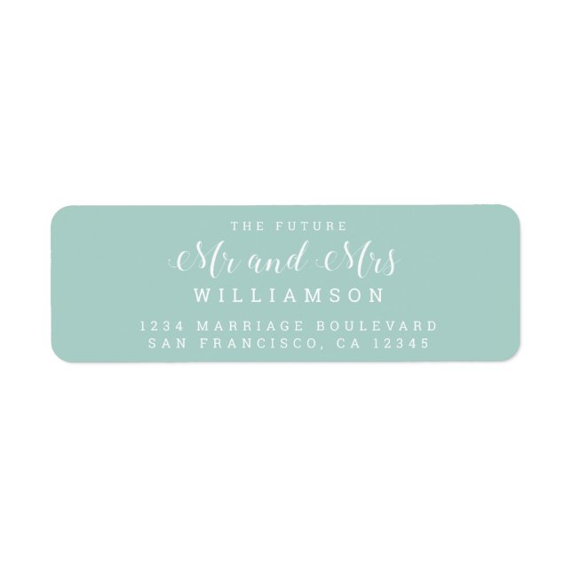 Chic Script Future Mr Mrs Wedding Return Address Label (Front)