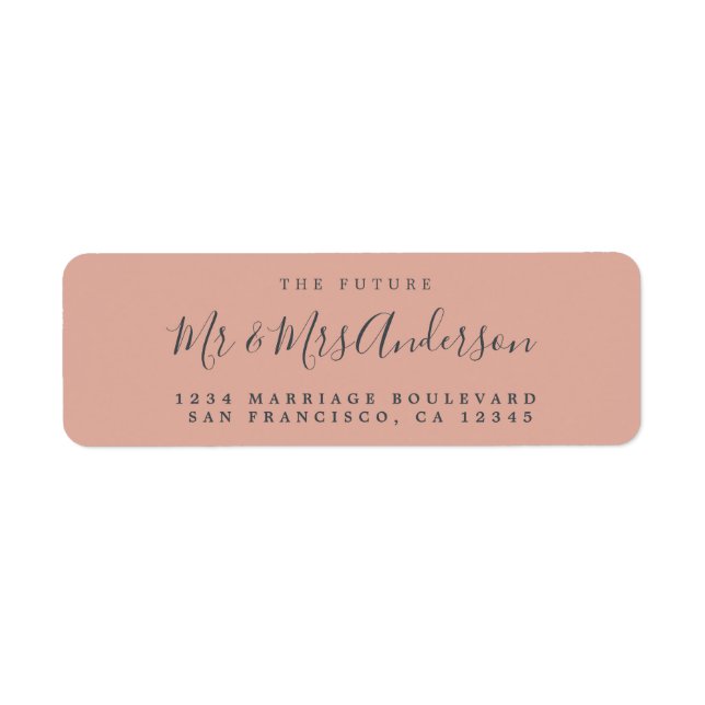 Chic Script Future Mr Mrs Wedding Return Address Label (Front)