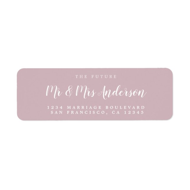 Chic Script Future Mr Mrs Wedding Return Address Label (Front)