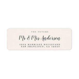 Chic Script Future Mr Mrs Wedding Return Address Label