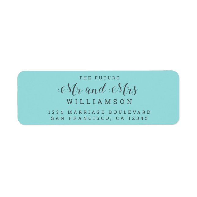 Chic Script Future Mr Mrs Wedding Return Address Label (Front)