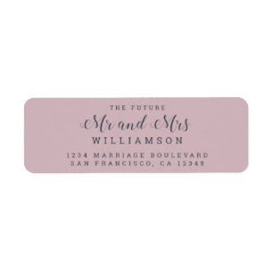 Chic Script Future Mr Mrs Wedding Return Address Label