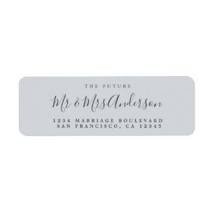 Chic Script Future Mr Mrs Wedding Return Address Label