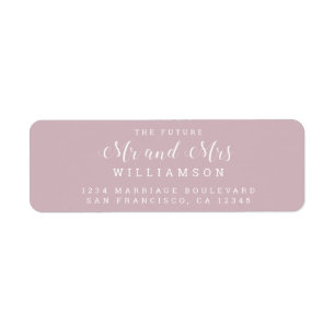 Chic Script Future Mr Mrs Wedding Return Address Label