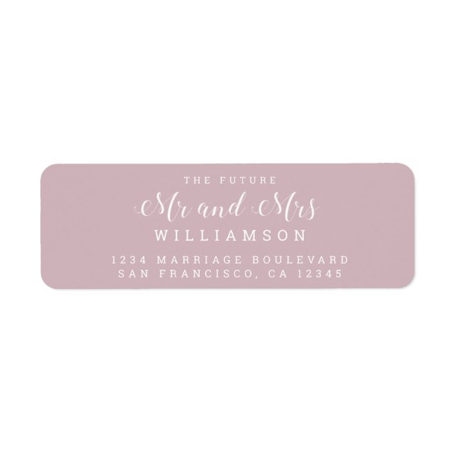 Chic Script Future Mr Mrs Wedding Return Address Label (Front)