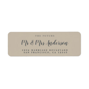 Chic Script Future Mr Mrs Wedding Return Address Label