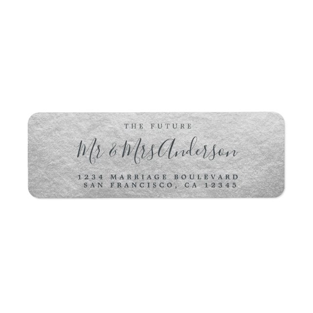 Chic Script Future Mr Mrs Wedding Return Address Label (Front)