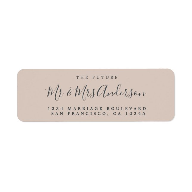 Chic Script Future Mr Mrs Wedding Return Address Label (Front)