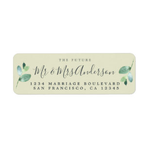 Chic Script Future Mr Mrs Wedding Return Address Label