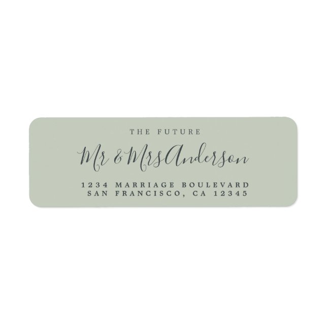 Chic Script Future Mr Mrs Wedding Return Address Label (Front)
