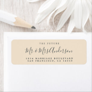 Chic Script Future Mr Mrs Wedding Return Address Label