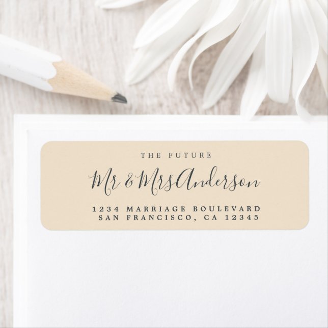 Chic Script Future Mr Mrs Wedding Return Address Label (Insitu)
