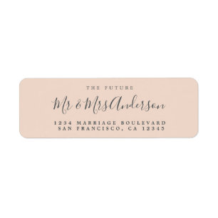 Chic Script Future Mr Mrs Wedding Return Address Label