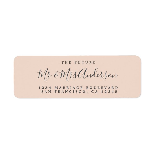 Chic Script Future Mr Mrs Wedding Return Address Label (Front)