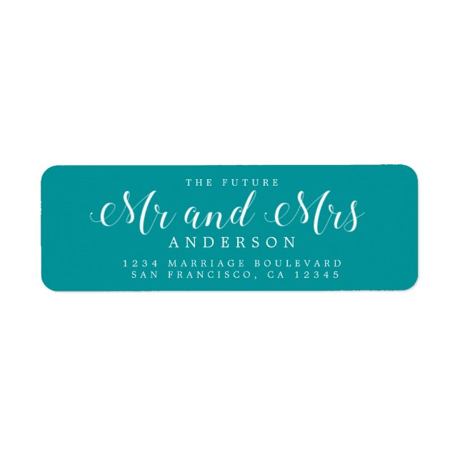 Chic Script Future Mr Mrs Wedding Return Address Label (Front)
