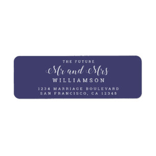 Chic Script Future Mr Mrs Wedding Return Address Label