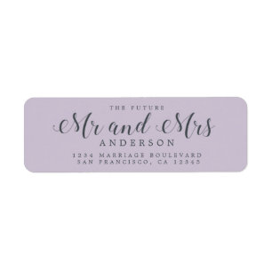 Chic Script Future Mr Mrs Wedding Return Address Label