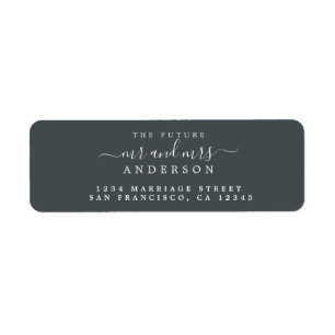 Chic Script Future Mr Mrs Wedding Return Address Return Address Label