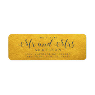 Chic Script Future Mr Mrs Wedding Return Address Return Address Label