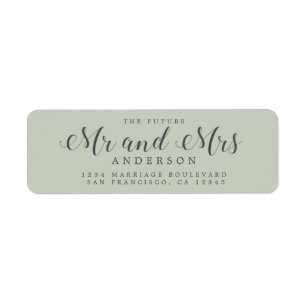Chic Script Future Mr Mrs Wedding Return Address Return Address Label