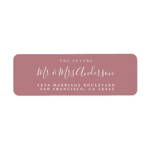 Chic Script Future Mr Mrs Wedding Return Address Return Address Label
