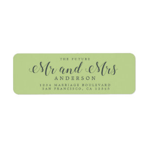 Chic Script Future Mr Mrs Wedding Return Address Return Address Label