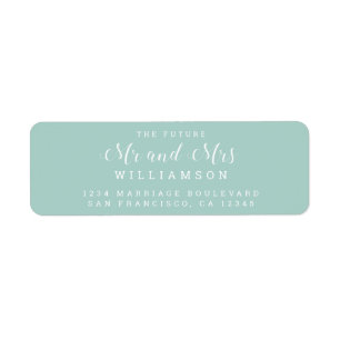 Chic Script Future Mr Mrs Wedding Return Address Return Address Label