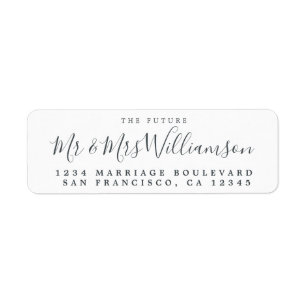 Chic Script Future Mr Mrs Wedding Return Address Return Address Label