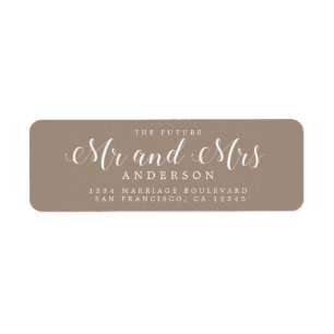 Chic Script Future Mr Mrs Wedding Return Address Return Address Label