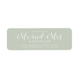 Chic Script Future Mr Mrs Wedding Return Address Return Address Label
