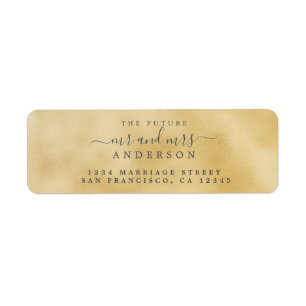 Chic Script Future Mr Mrs Wedding Return Address Return Address Label