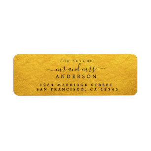 Chic Script Future Mr Mrs Wedding Return Address Return Address Label