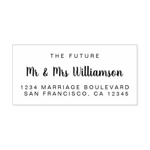 Chic Script Future Mr Mrs Wedding Return Address S Self-inking Stamp