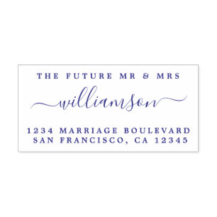 Chic Script Future Mr Mrs Wedding Return Address Self-inking Stamp