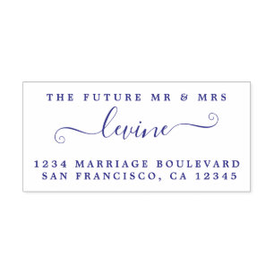 Chic Script Future Mr Mrs Wedding Return Address Self-inking Stamp