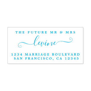 Chic Script Future Mr Mrs Wedding Return Address Self-inking Stamp