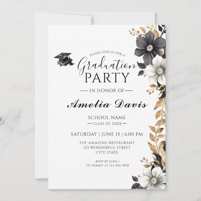 Chic Script Graduation Celebration Invitation  (Front)