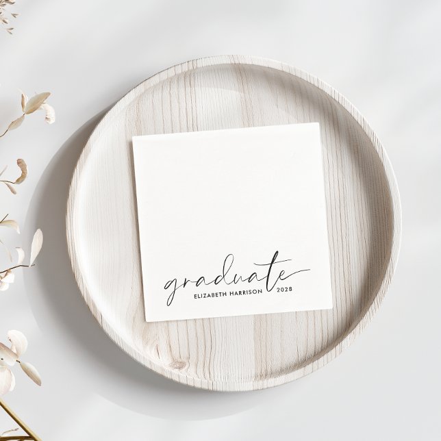 Chic Script Graduation Party Napkin (Creator Uploaded)