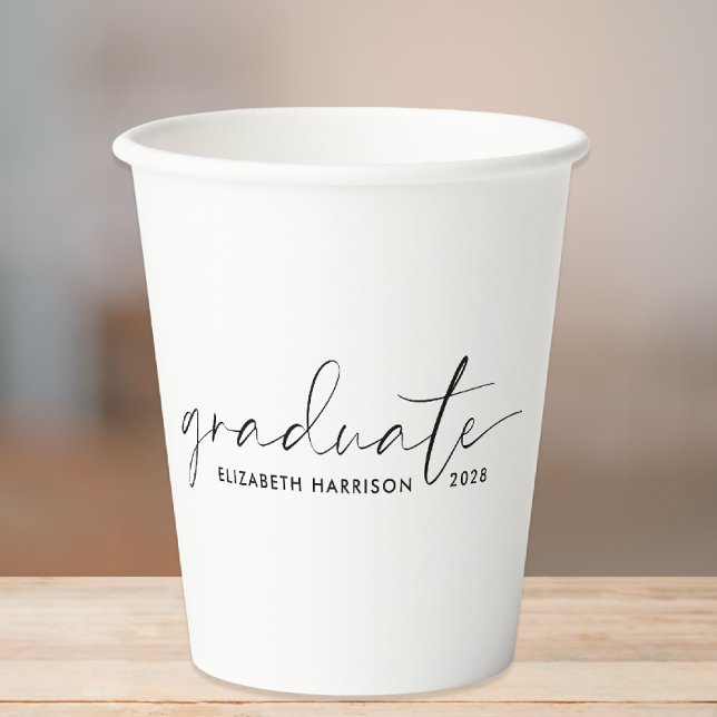 Chic Script Graduation Party Paper Cups (Creator Uploaded)