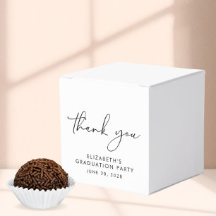 Chic Script Graduation Party Thank You Favour Box