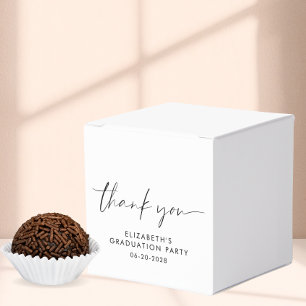 Chic Script Graduation Party Thank You Favour Box