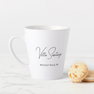 Chic Script Home Residence Name Latte Mug