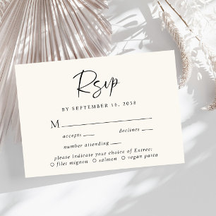 Chic Script Menu Choice Cream Wedding