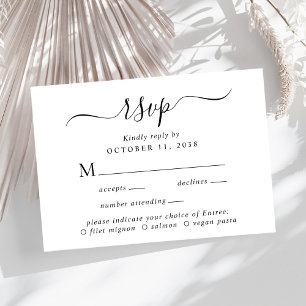 Chic Script Menu Choice Wedding RSVP