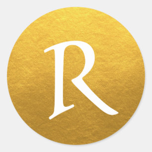 Chic Script Monogram Initial Gold Label