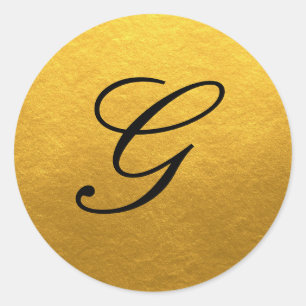 Chic Script Monogram Initial Gold Label