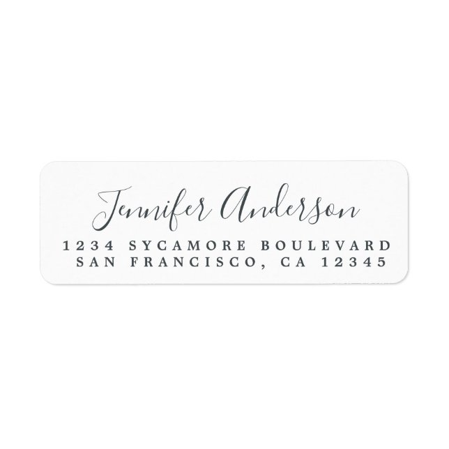 Chic Script Name Monogram Return Address  Label (Front)