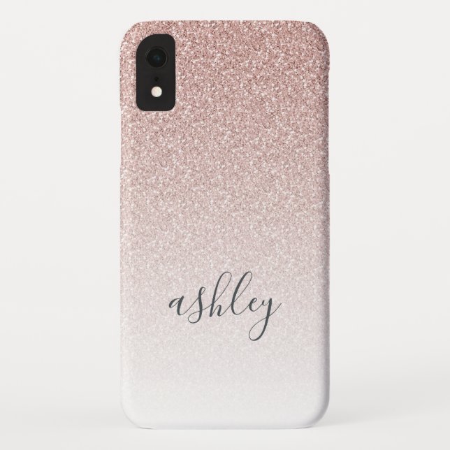 Chic Script Name Pink Glitter Ombre Case-Mate iPho Case-Mate iPhone Case (Back)