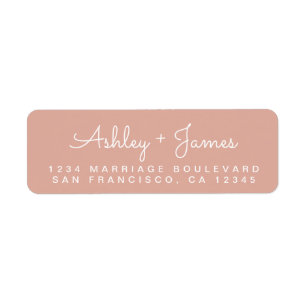 Chic Script Names Dusty Pink Return Address Return Address Label